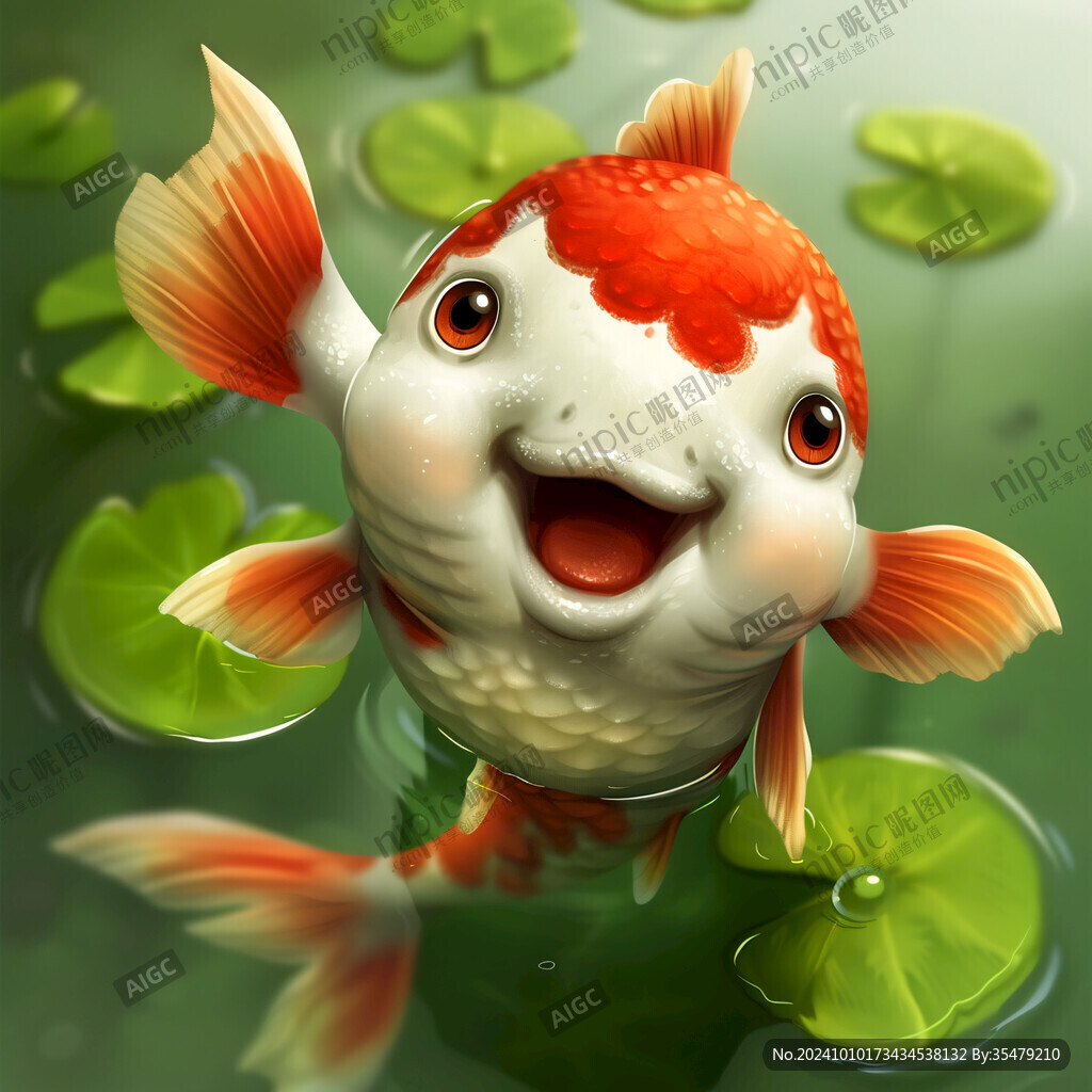 卡通寫實紅鯉魚