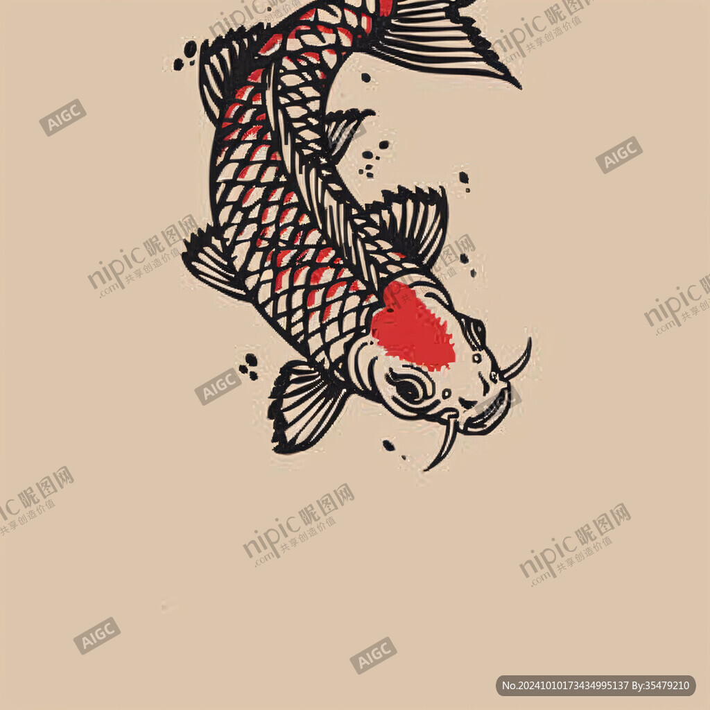 紅鯉魚手繪