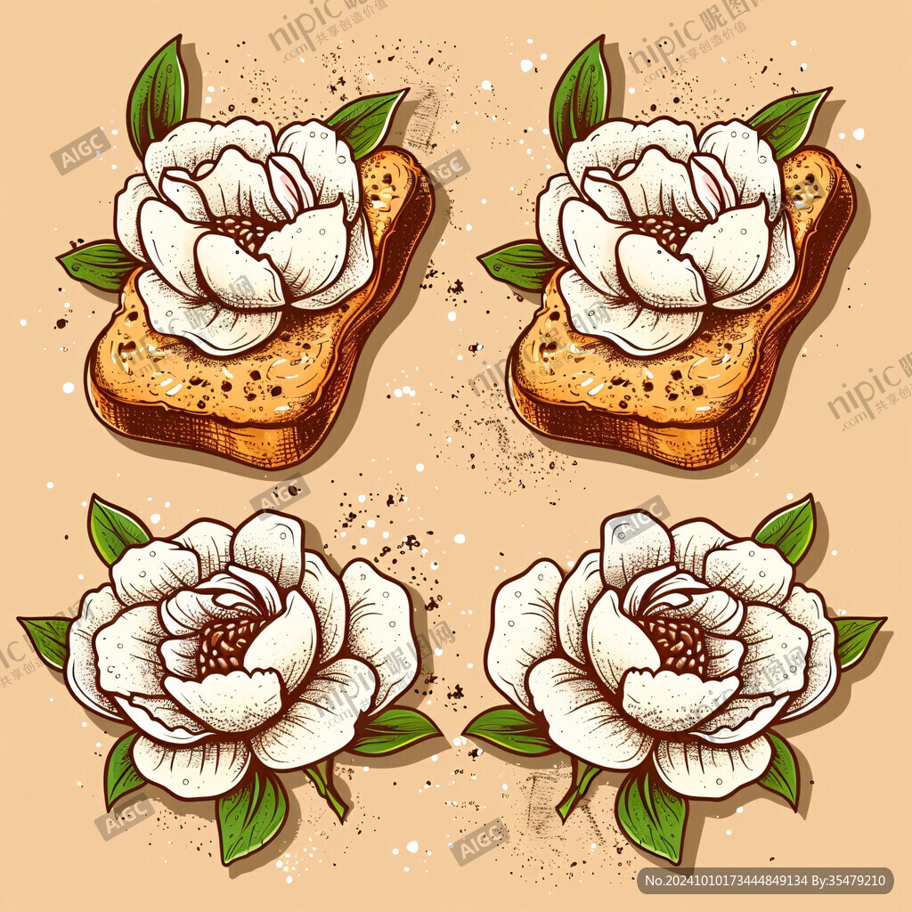 玫瑰餅卡通插圖