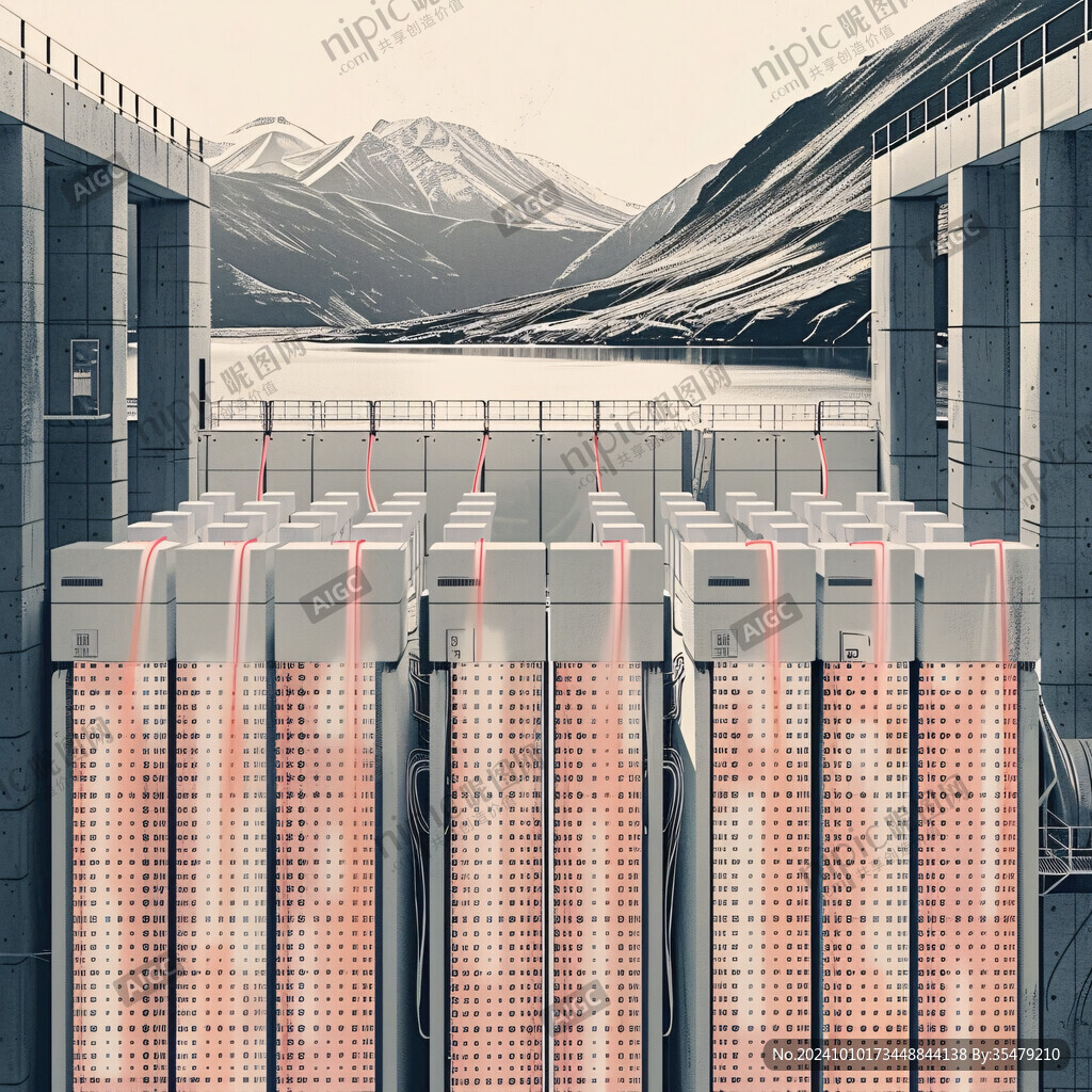 水電站插畫