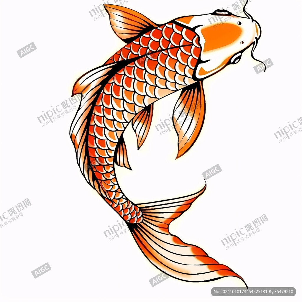 手繪鯉魚圖