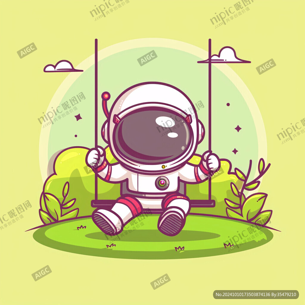 卡通太空人插畫
