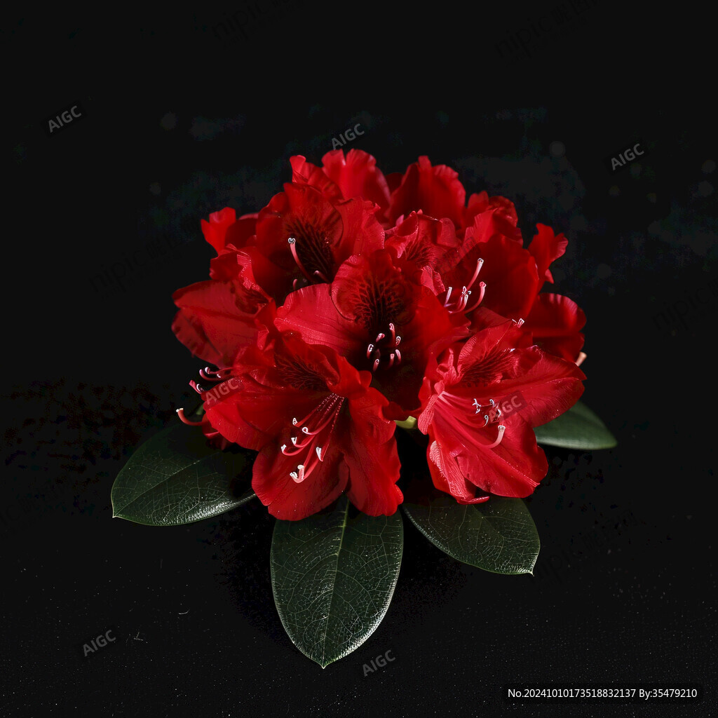 花紅色的杜鵑花鮮花