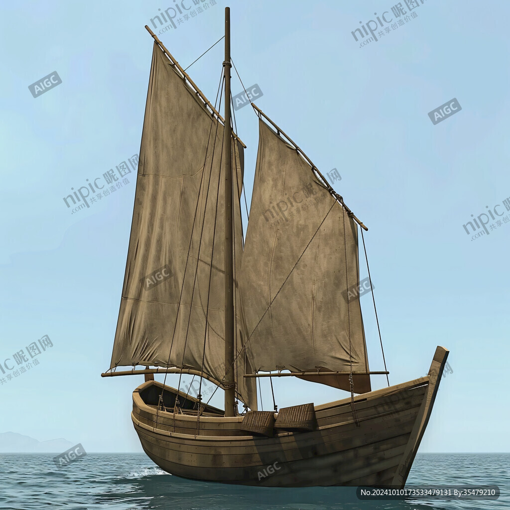 古代海船木帆船