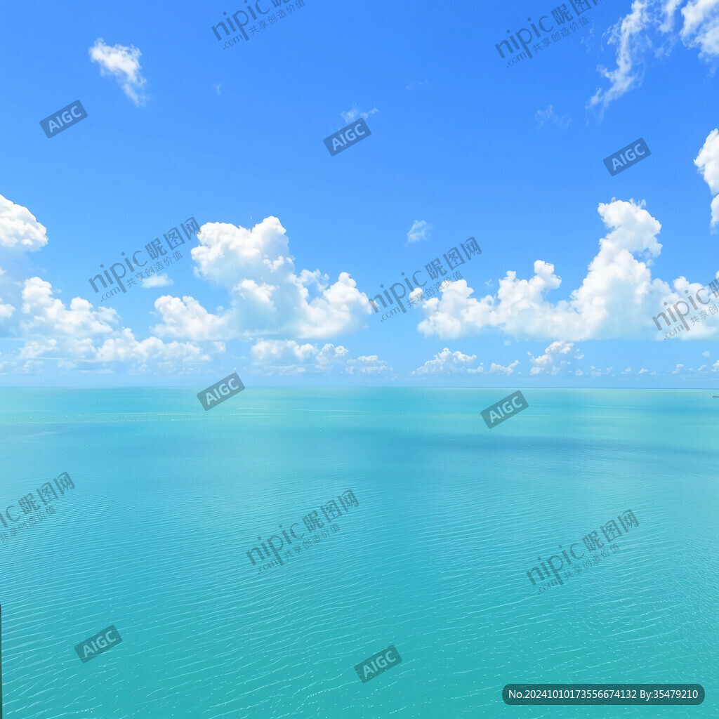 碧海藍天湖面湖水碧綠