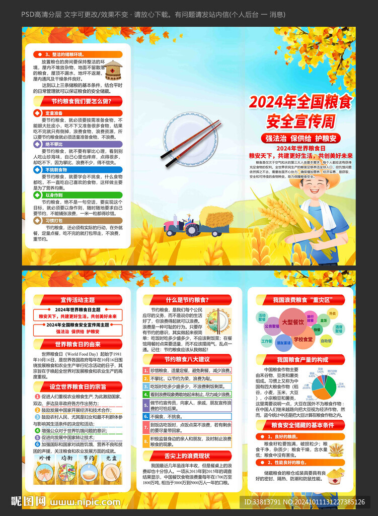全國(guó)糧食安全宣傳周三折頁(yè)