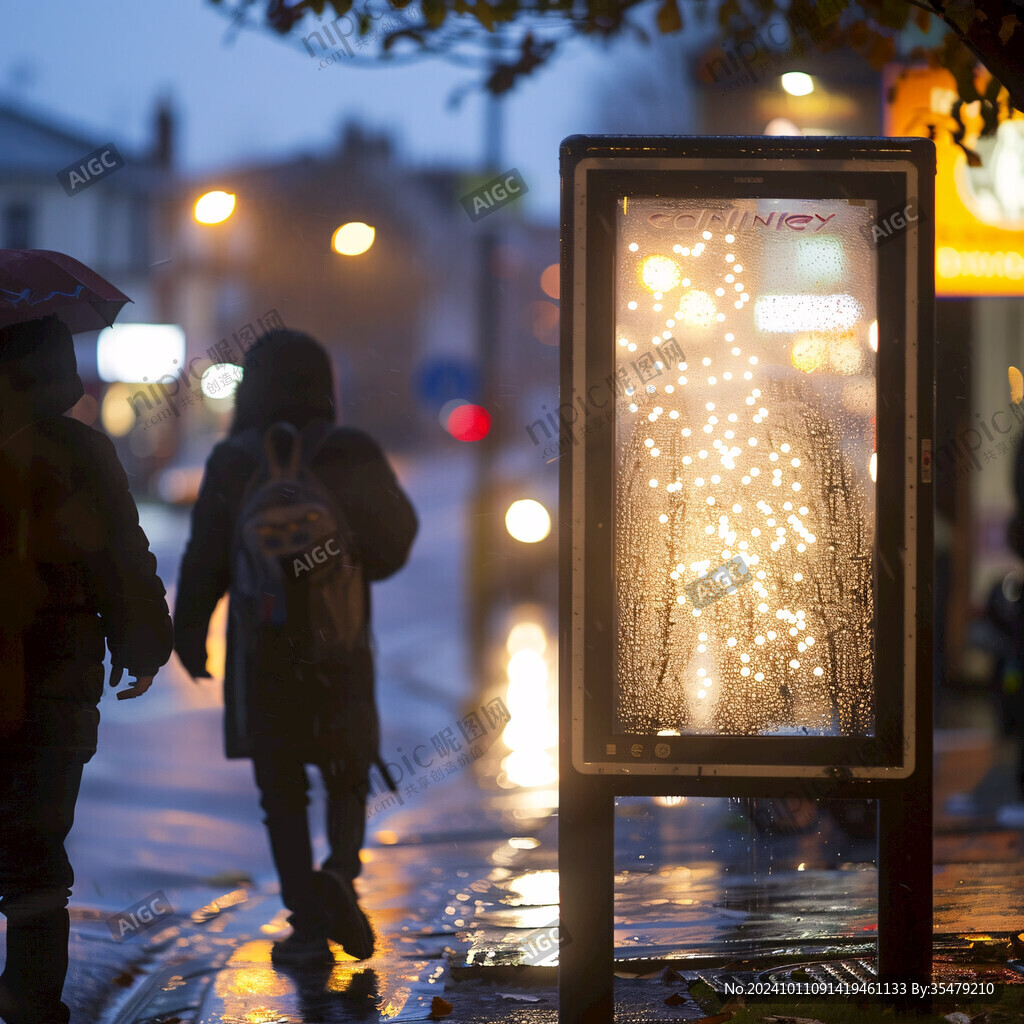 雨天街燈