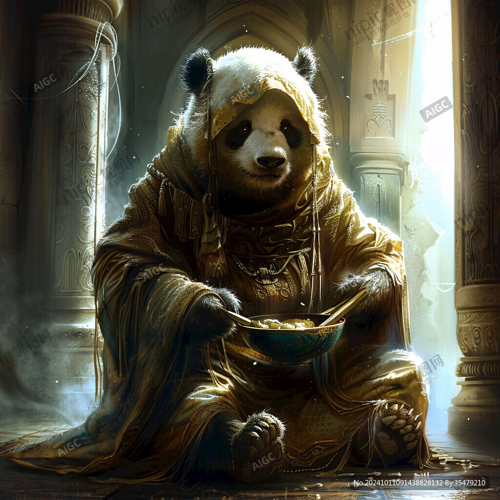 熊貓青銅人插畫