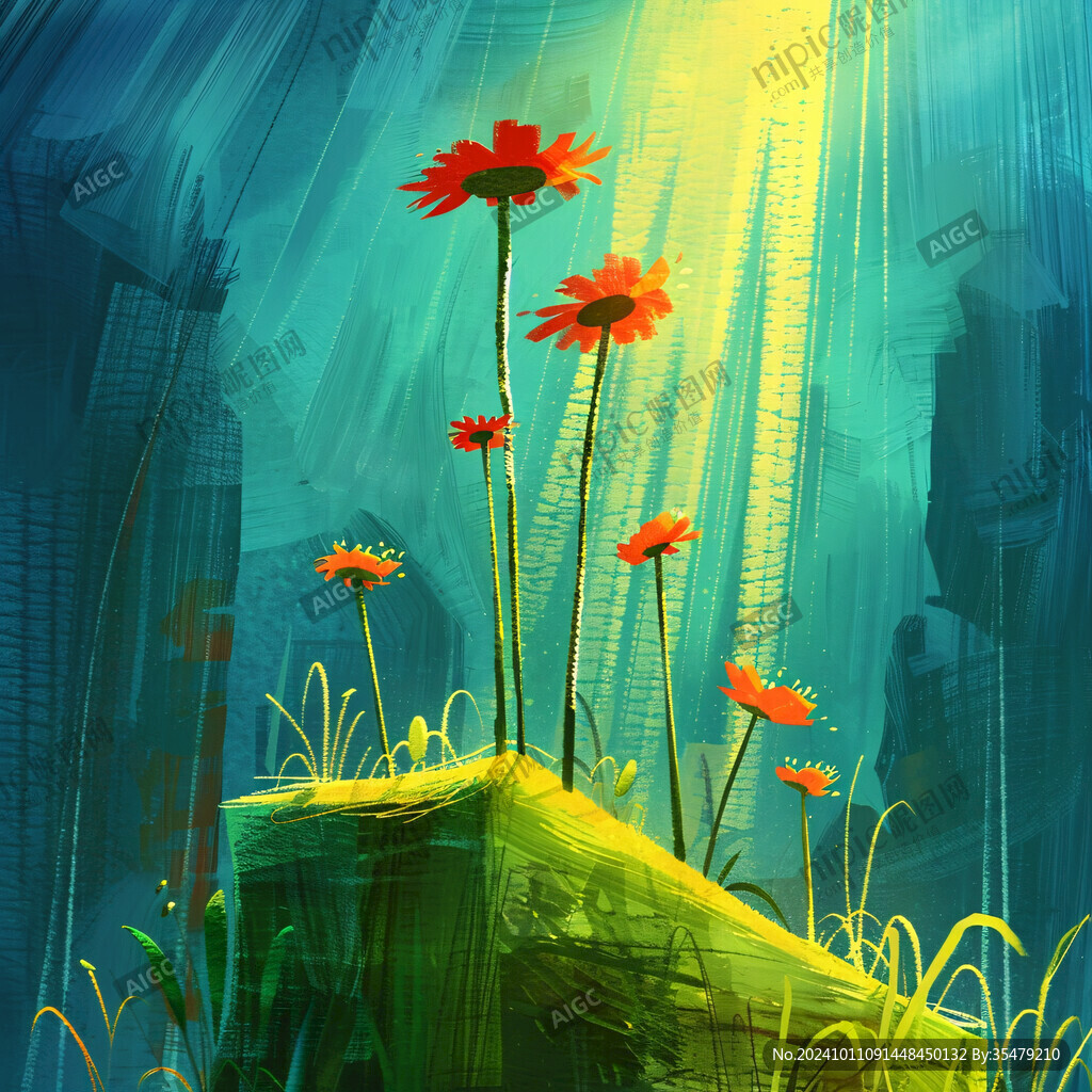 陽光風景插畫