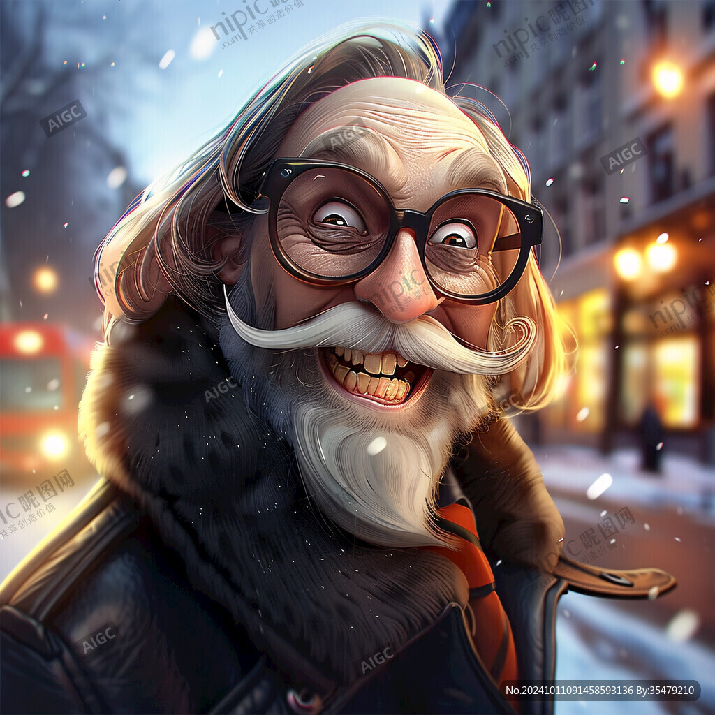 老爺爺插畫