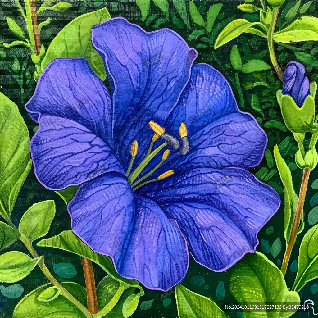 蝶豆花插畫