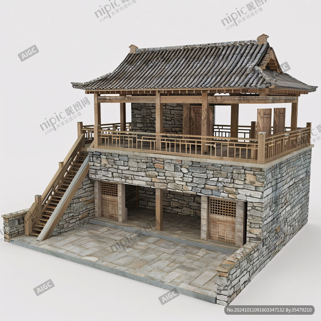 古代木建筑小樓