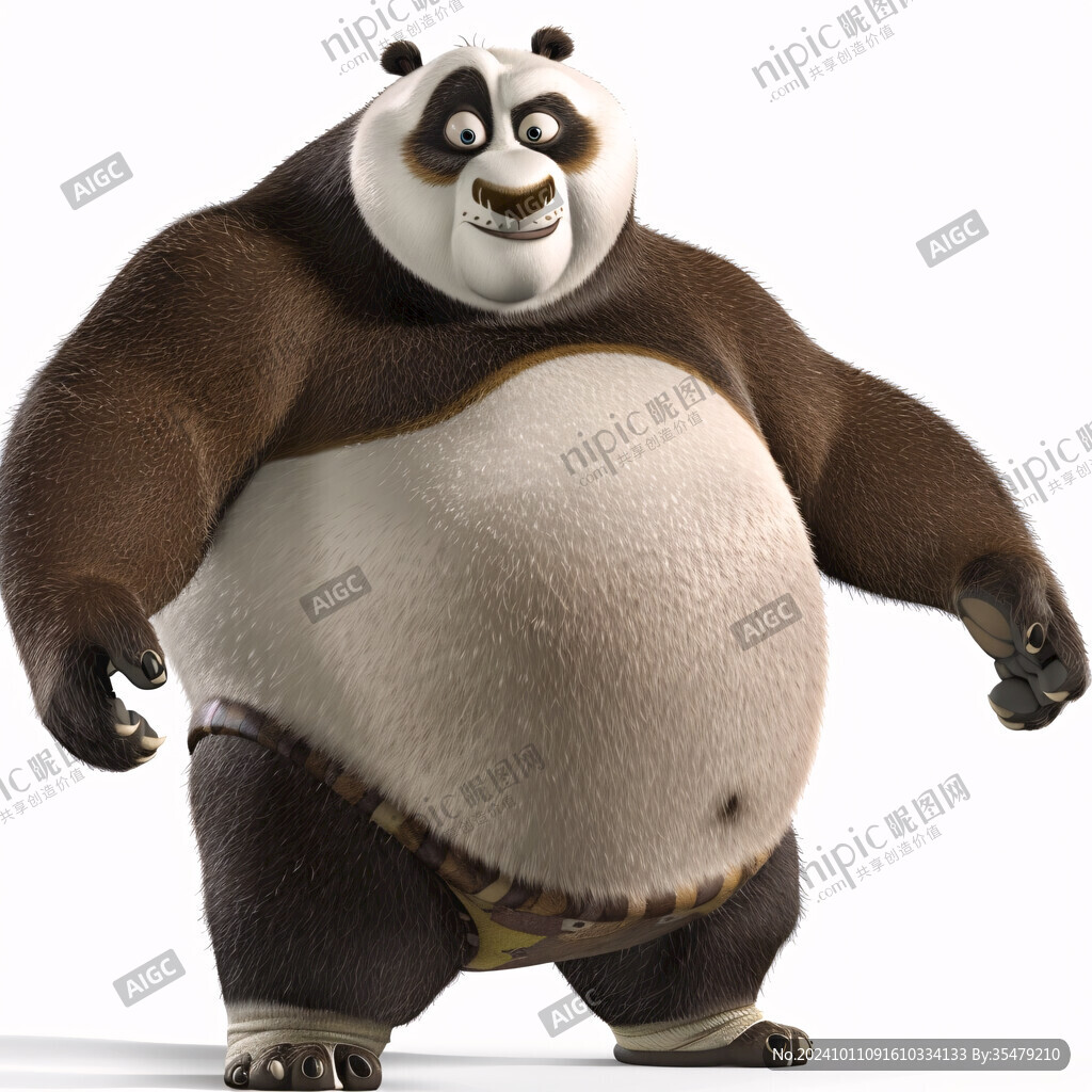 功夫熊貓?jiān)瓌?chuàng)手繪熊貓