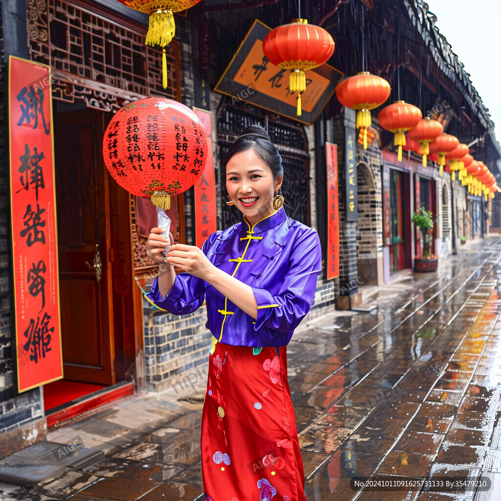 打油紙傘美女