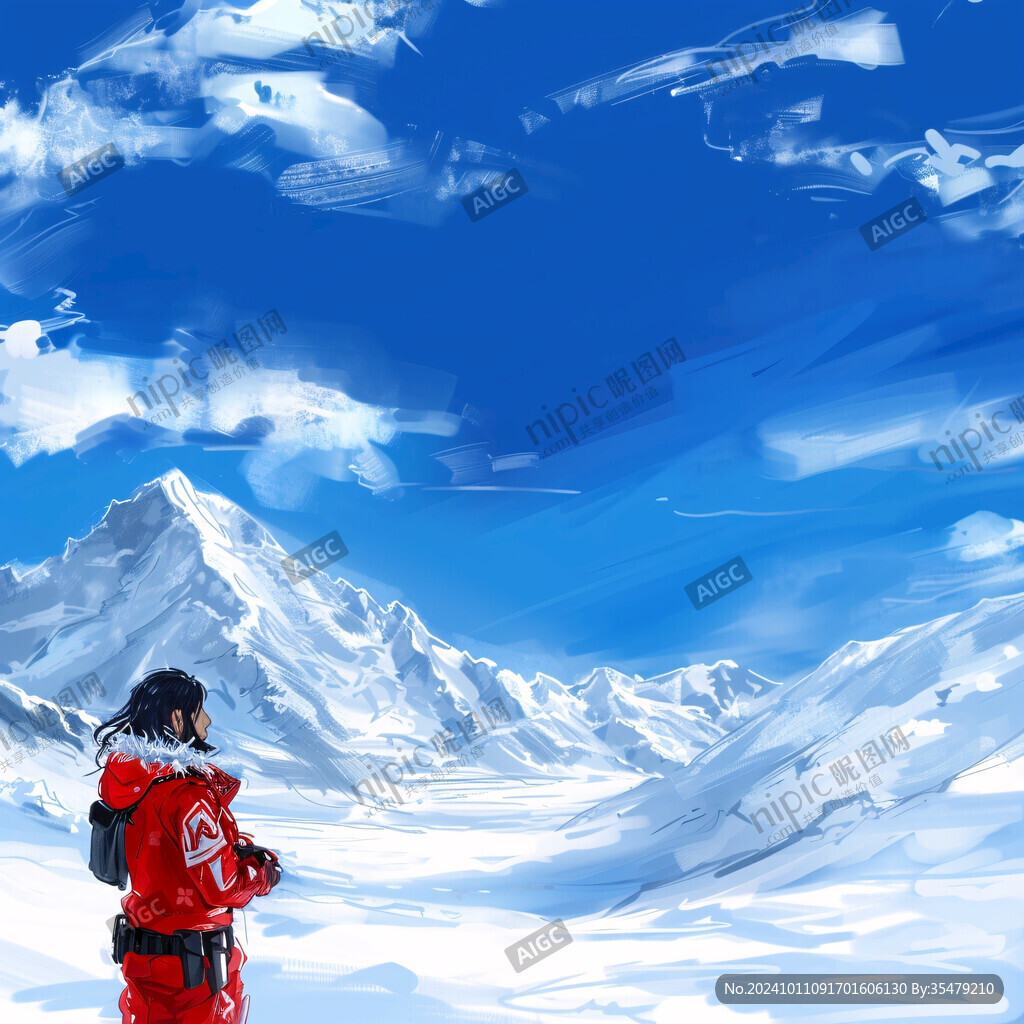 珠穆拉瑪峰插畫