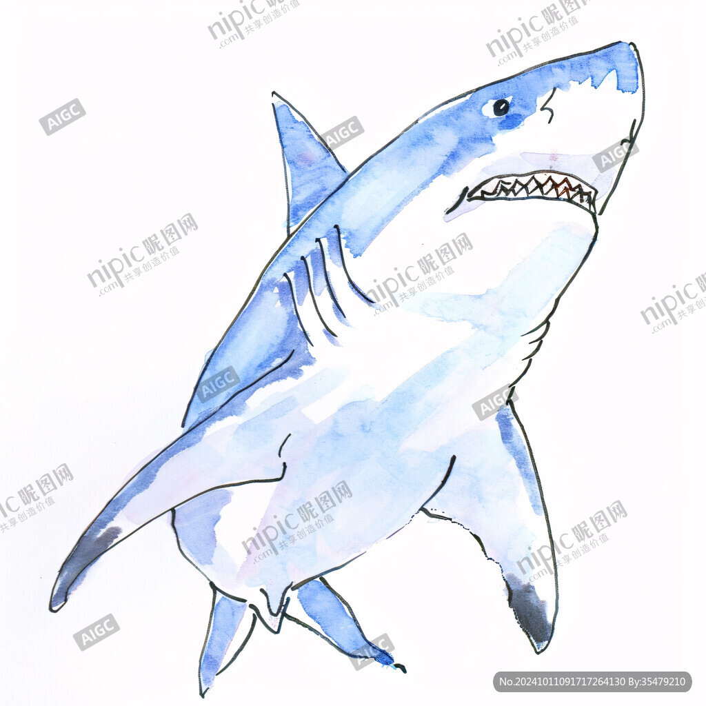 原創手繪鯊魚