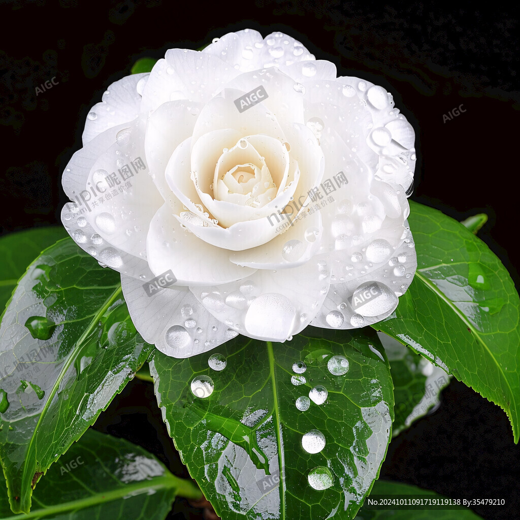 帶水珠月季花