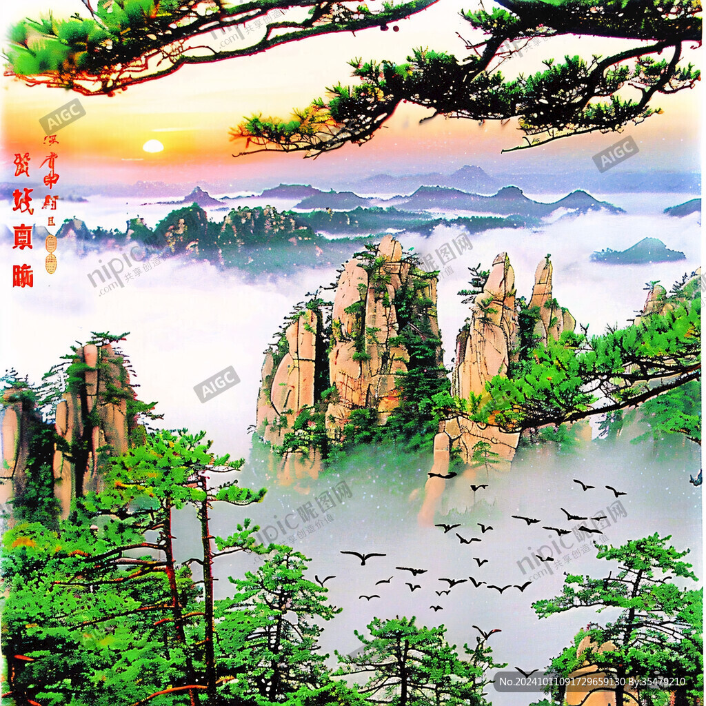 迎客松掛圖