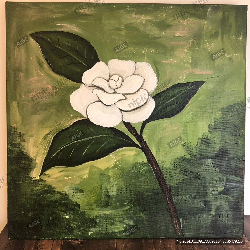 茉莉花壁畫