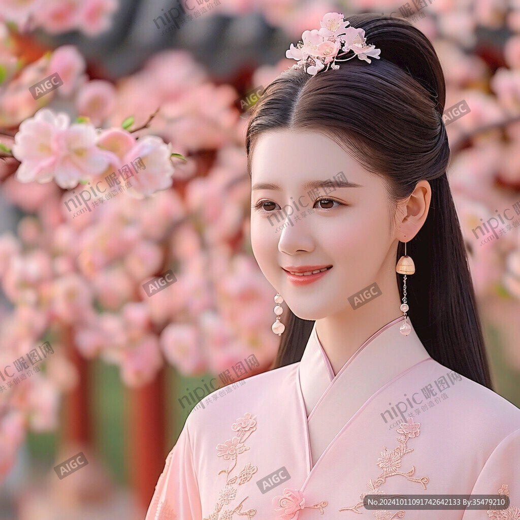 春天春季古裝美女
