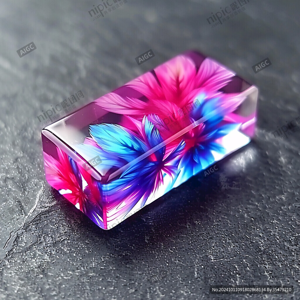 夢(mèng)幻彩色玻璃晶體狀