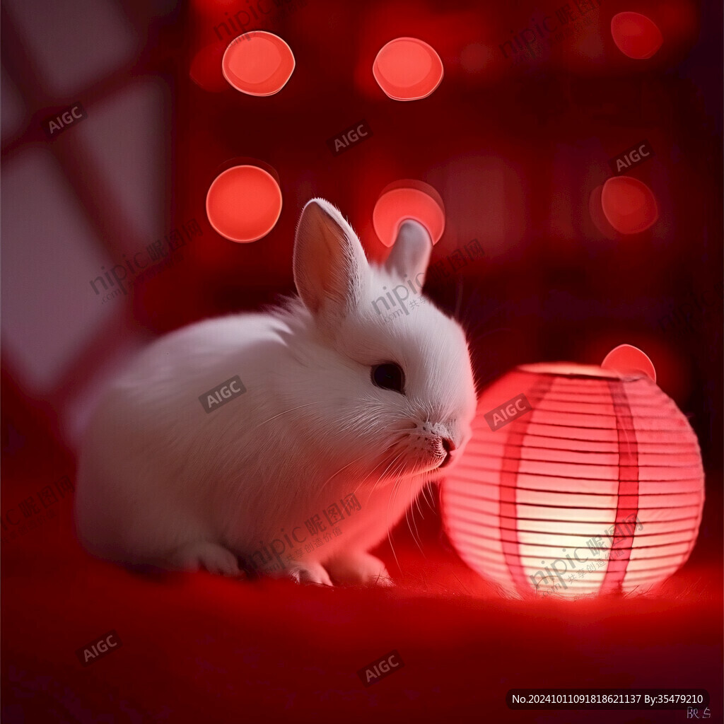 兔子花燈素材