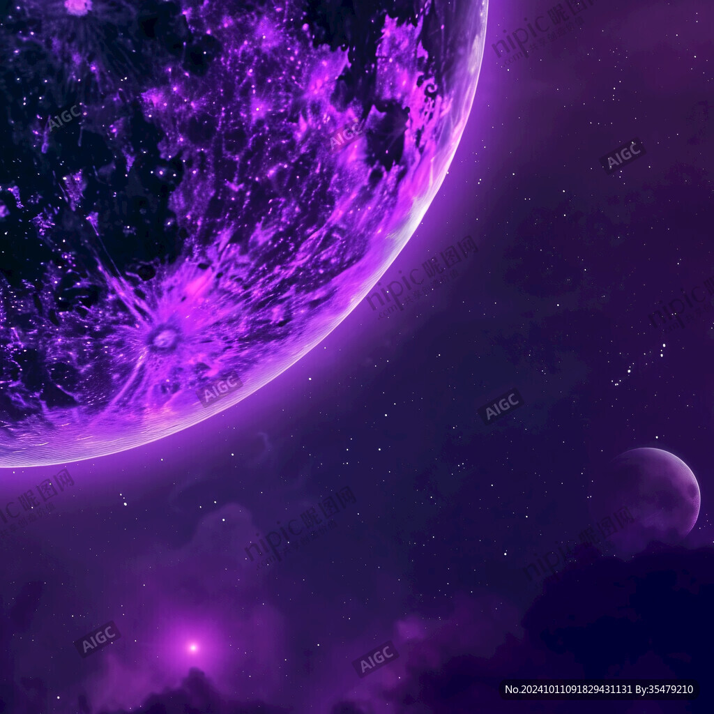 夢幻藍紫色星球背景