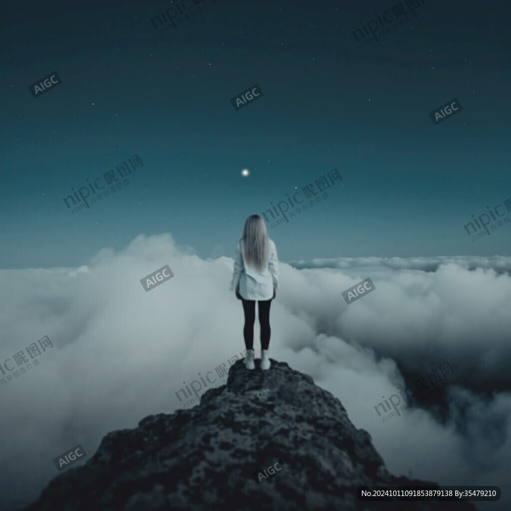山頂風景人物