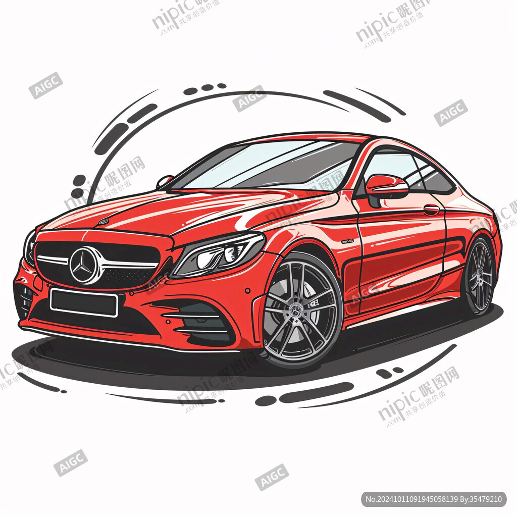 卡通跑車插畫