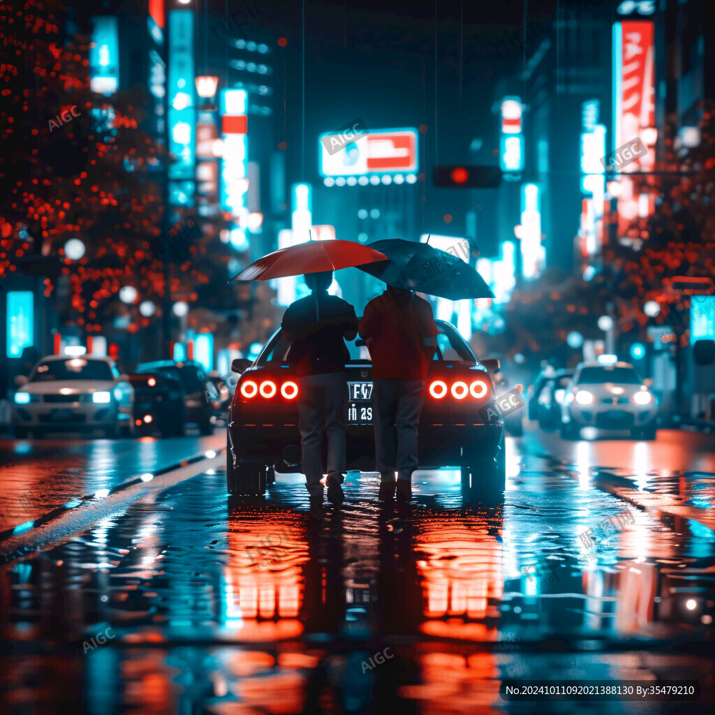 雨夜行人與車輛