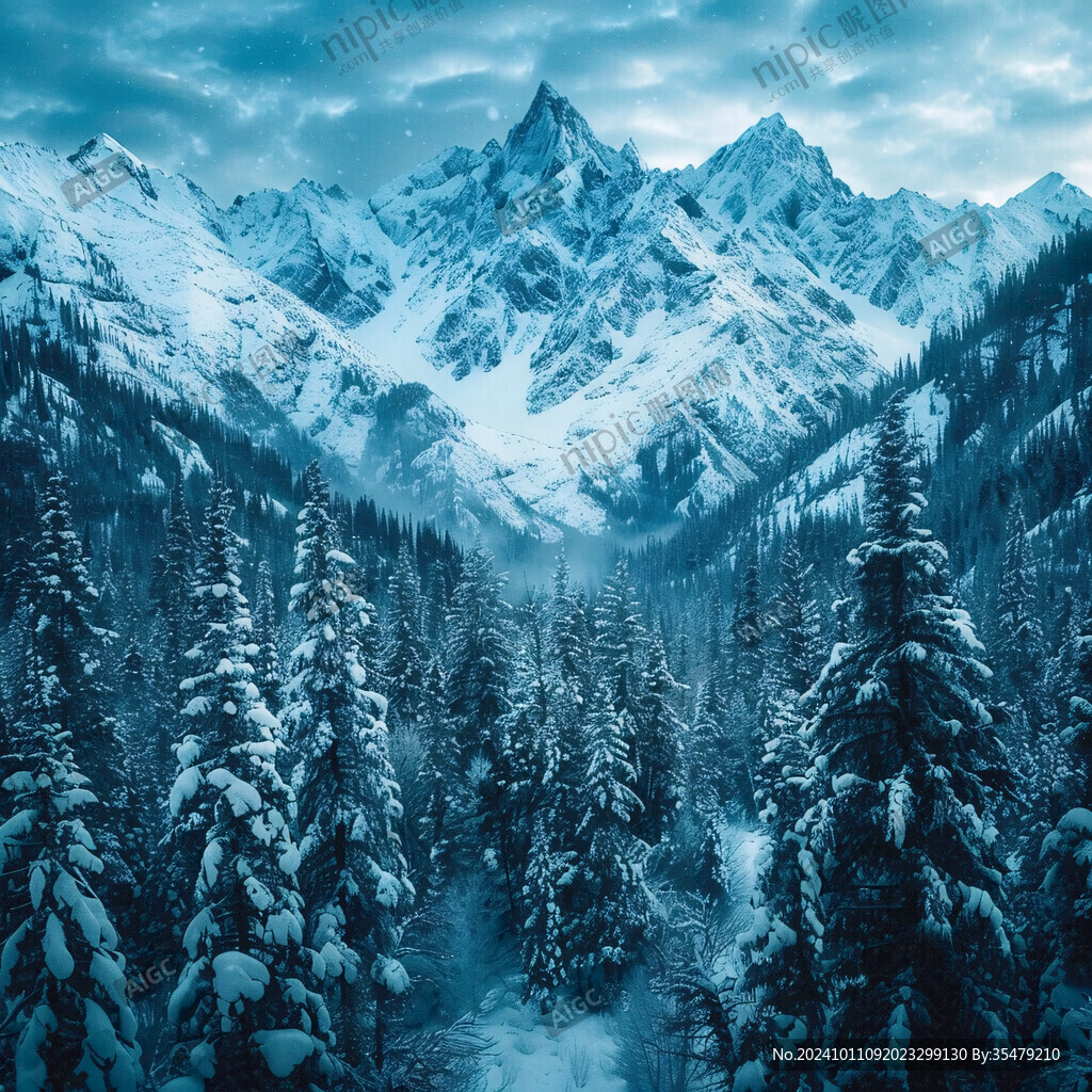 雪山森林群山險峰