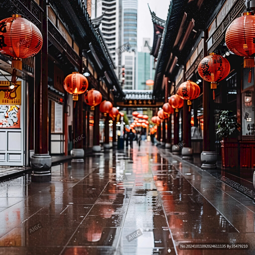 紅色新年燈籠街拍