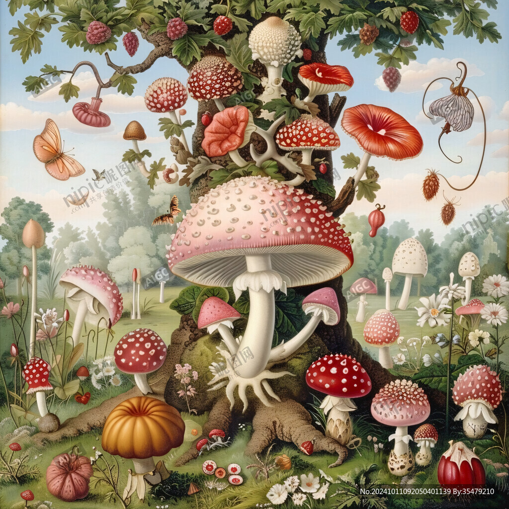 蘑菇集錦插畫