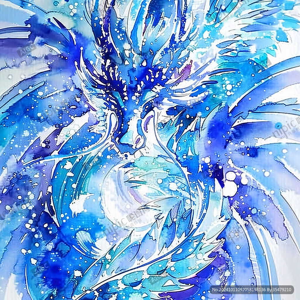 蔚藍星空鳳凰壁畫