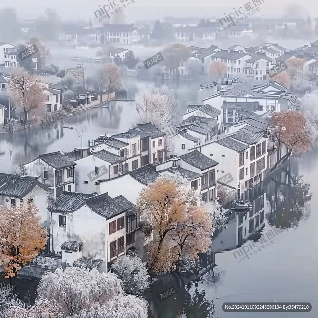 江南雪景水鄉(xiāng)雪景