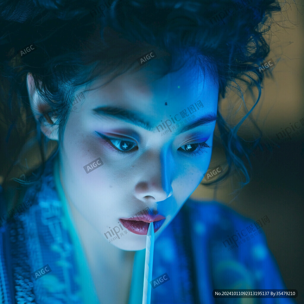 化妝人臉面部特寫