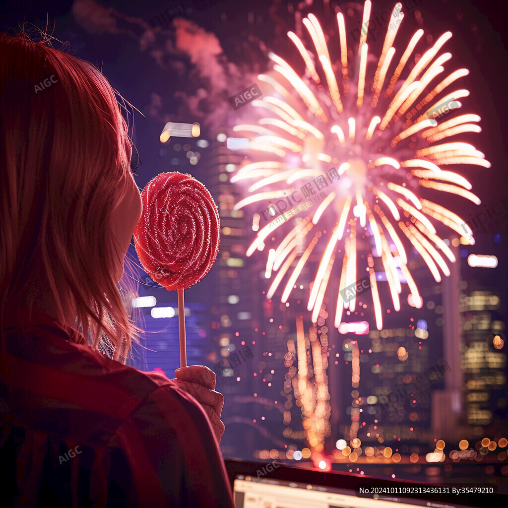 放煙花的少女