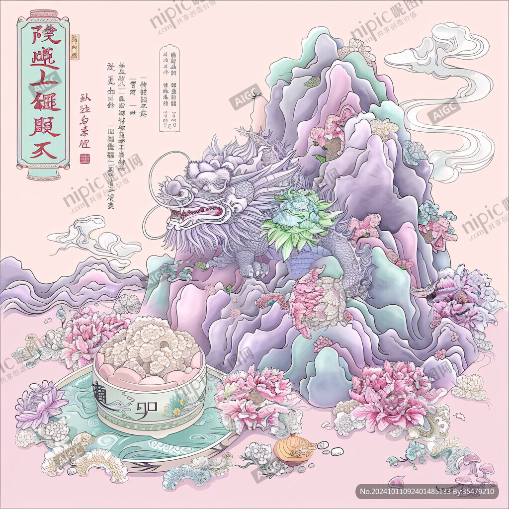 國潮貔貅線稿