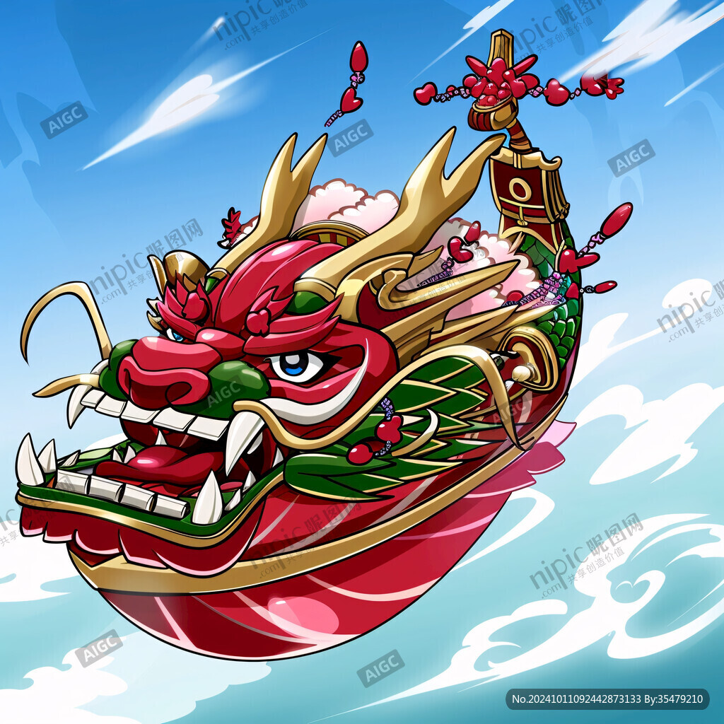 卡通龍船