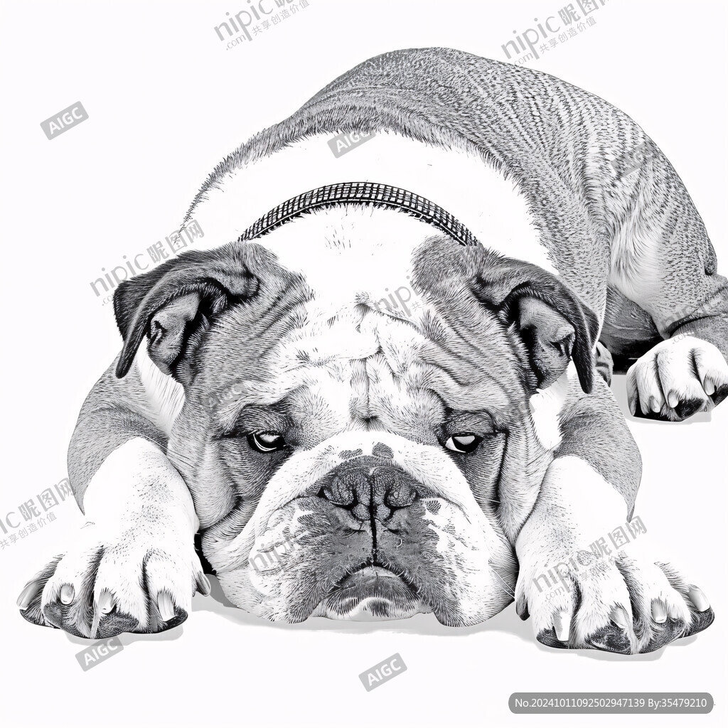 狗狗寫實(shí)插畫