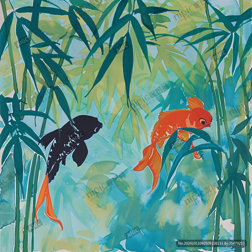 竹林賞魚