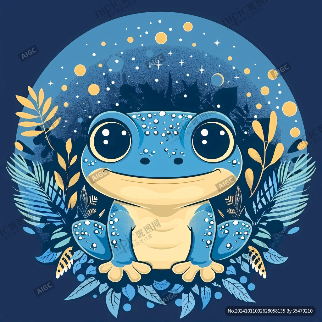 卡通動(dòng)物青蛙王子插畫