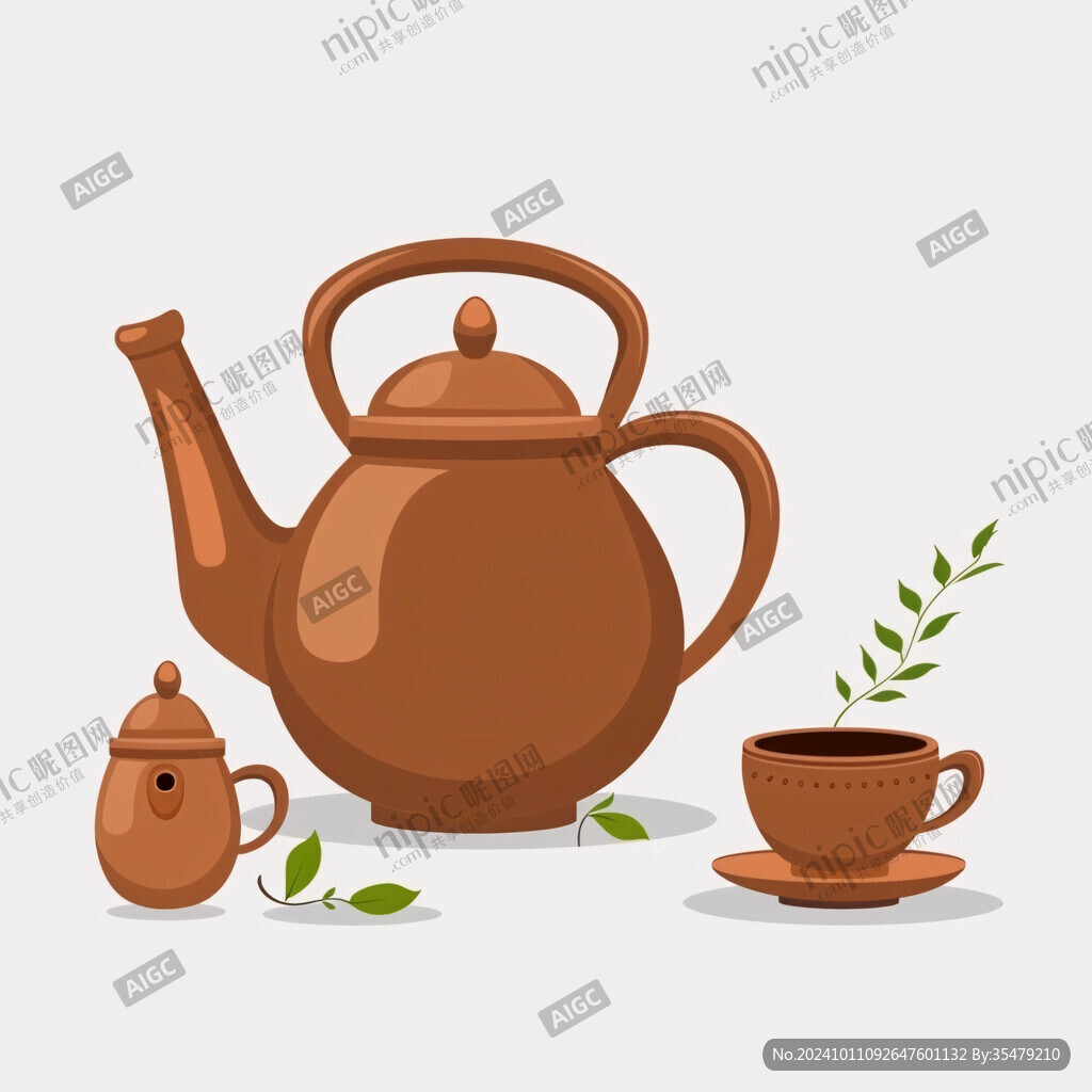紫銅茶壺插畫