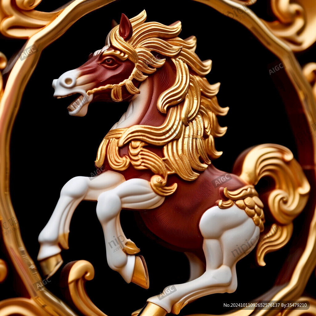 創(chuàng)意插畫(huà)金屬駿馬