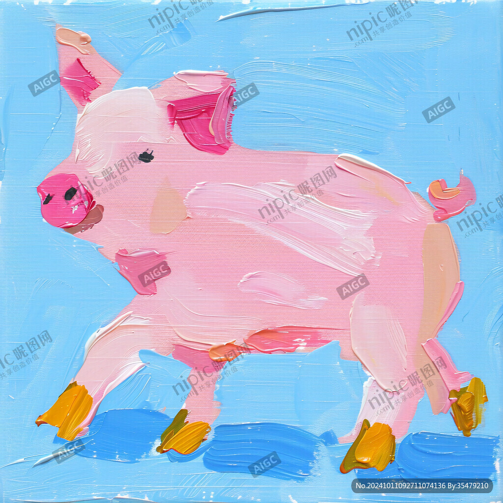 肌理豬插畫