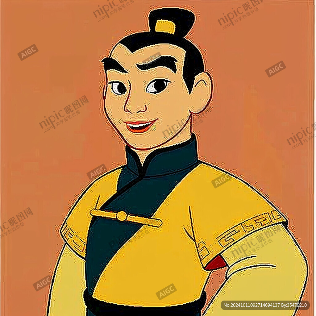 卡通唐朝男子
