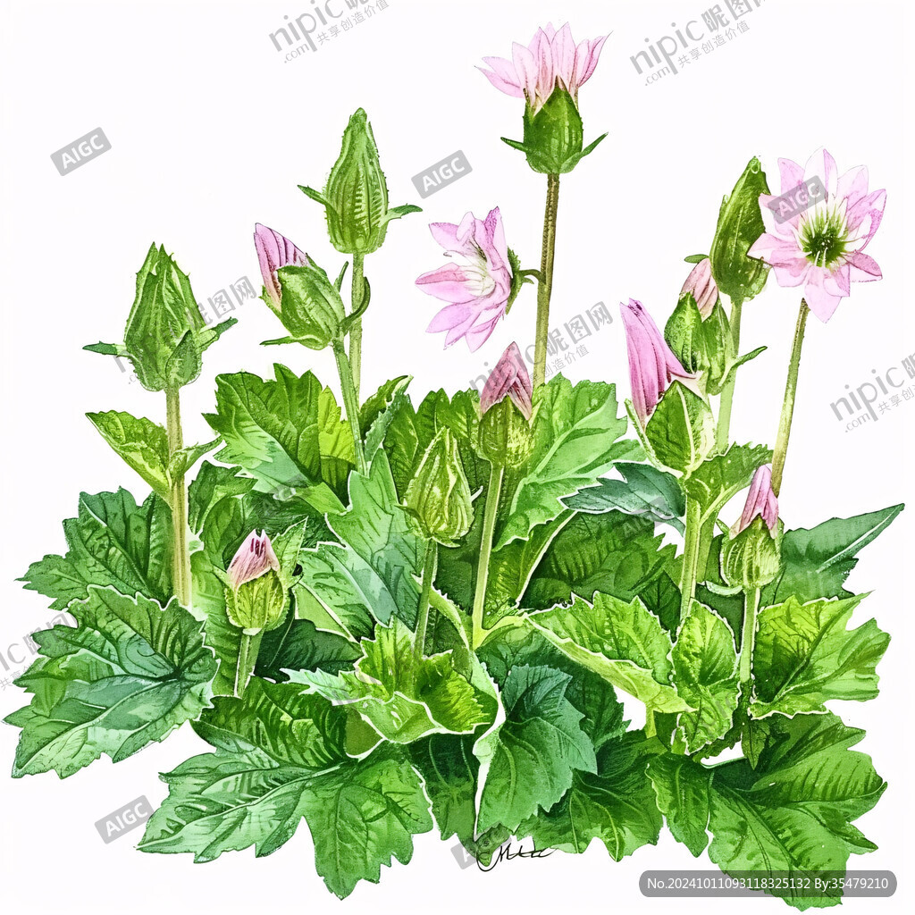 手繪瓜葉菊