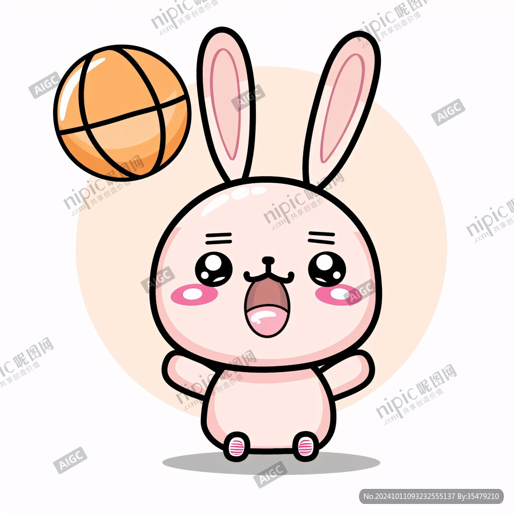 萌兔打網(wǎng)球插畫