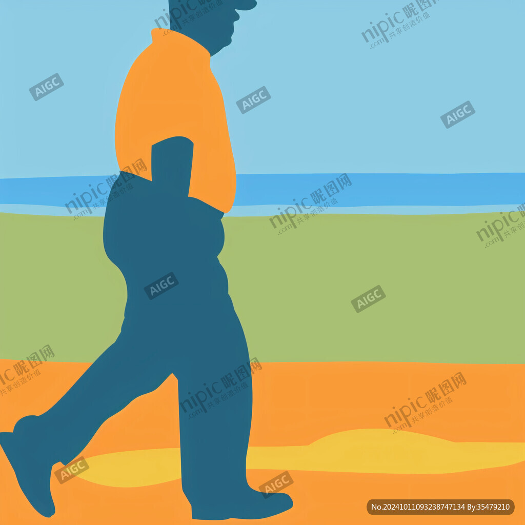 海灘漫步插畫