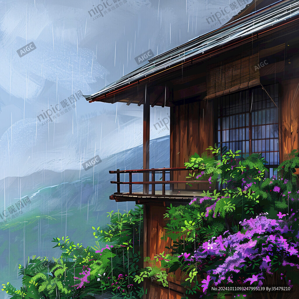吊腳樓插畫
